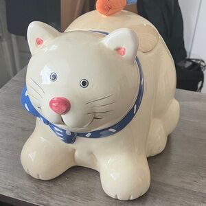 Coco Dowley Ceramic cookie Jar with Blue Accents